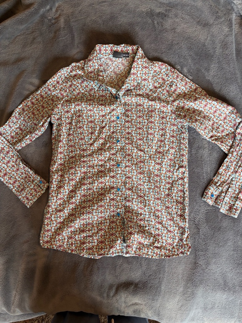 Cruel Girl Girls' Floral Button-Down Shirt - Red, Cream & Blue